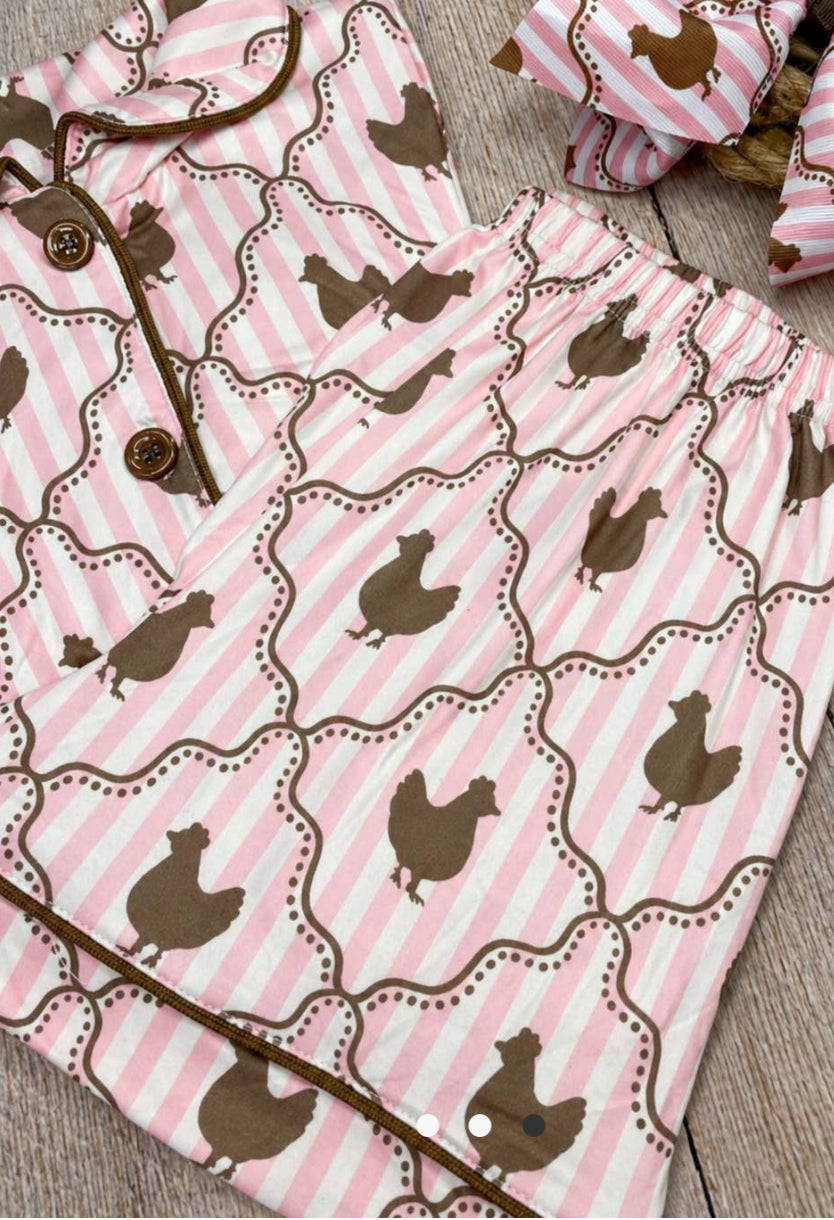 Pink Chicken Coop Pjs