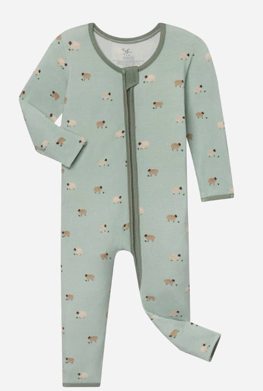 Lamb Bamboo Convertible Footed Onesie