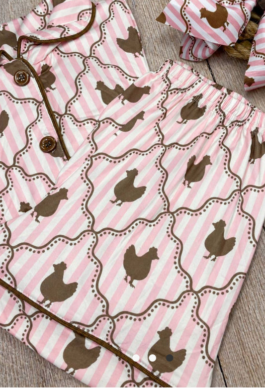 Pink Chicken Coop Pjs