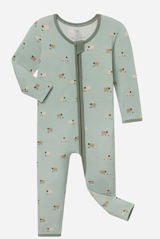 Lamb Bamboo Convertible Footed Onesie